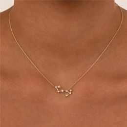 Pendentifs BOAKO douze Constellation pendentif collier 925 en argent Sterling Ins vent étoile diamant tout-match bijoux clavicule cadeau