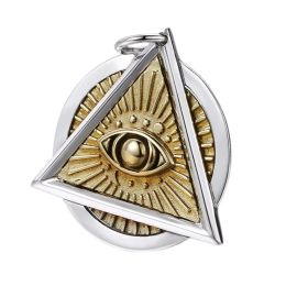 Pendantes Bocai Nuevo sólido S925 Joyas de plata Money Zodiac Rata Auspiciosa Ojo de la Pirámide Ojo de Dios Card redonda 925 Posting de plata para el hombre