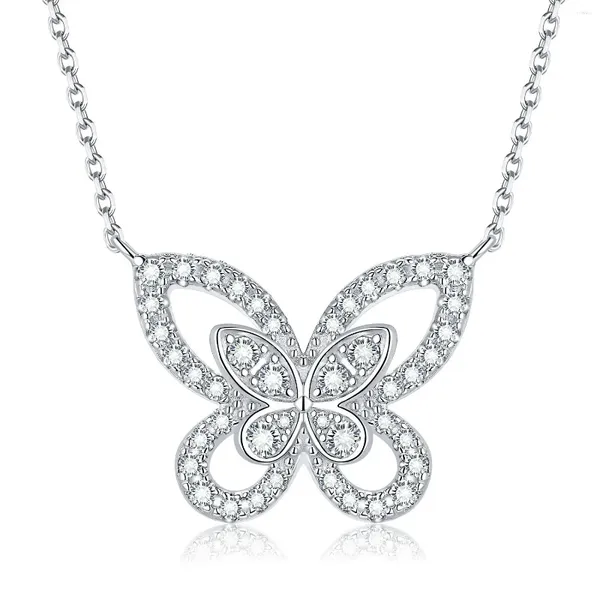 Colgantes BOEYCJR 925 mariposa 0.52ct Total Moissanite VVS1 collar con colgante de diseño hueco para mujer regalo de aniversario