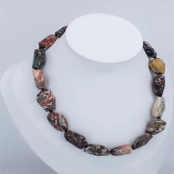 Pendentifs Agate marron Baoque collier à facettes 40cm perles en gros Nature FPPJ