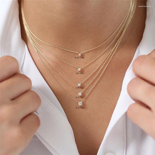 Pendentifs CANNER Simple Simple Zircon clavicule chaîne S925 en argent Sterling tempérament mode modèle court collier accessoires dame cadeau