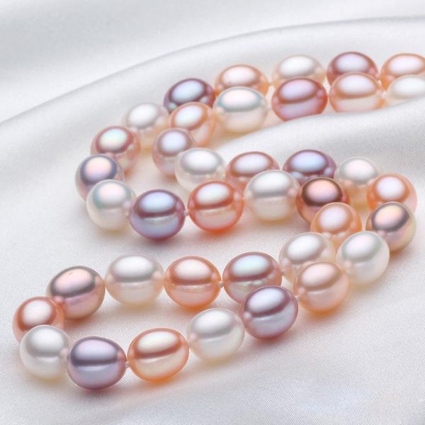 Gargantilla con colgantes, collar de perlas naturales de agua dulce para mujer, joyería de boda auténtica de plata 925, gota