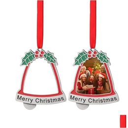 Hangers Kerstmis Sublimatie Diy Witte Blanks Ring Bell Tree Decoraties Zinklegering Vrolijk Vormige Sleutelhanger 1013 Mm Drop Delivery Ho Dhxbq