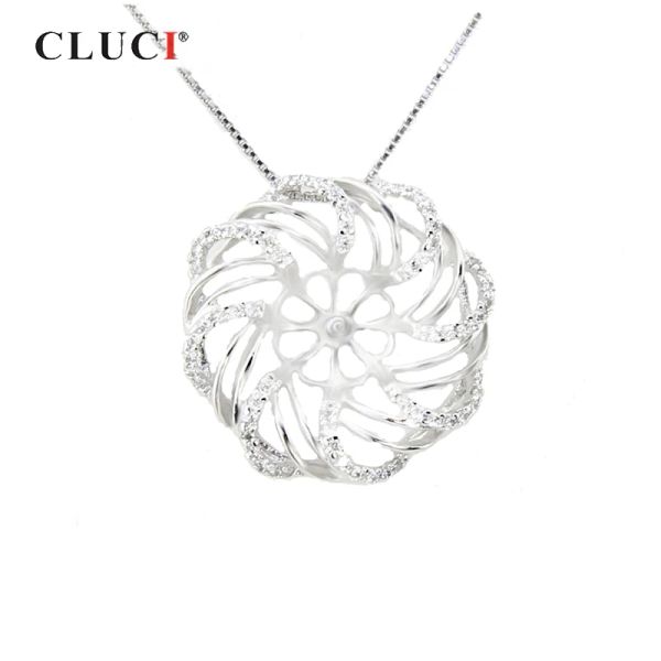 Pendentifs CLUCI 925 pendentif à breloques en forme de boule en argent Sterling pour femmes bijoux en argent 925 collier pendentif bijoux fins SP050SB