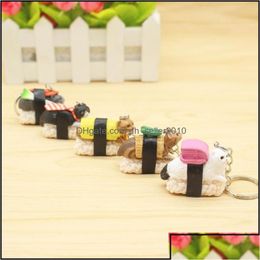 Pendentifs Creative Chat Sushi Porte-clés Porte-clés Sac À Main Suspendu Téléphone Charmes Chaîne Cadeau Pour Enfants 5034 Q2 Drop Delivery Maison Jardin Ar Dh7Fj