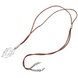 Pendentifs porte-cristal colliers pierre vide corde réglable collier cordon