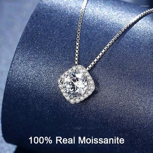 Pendants D Color Lab Grown Diamond Collier 925 argent sterling d￩licat Moissanite pour femmes bijoux de mariage d'anniversaire de mariage