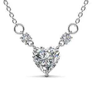 Pendentifs Daisini 1CT D couleur coeur coupe Moissanite diamant sans Nickel 925 argent amour pendentif collier bijoux cadeau d'anniversaire pour femme