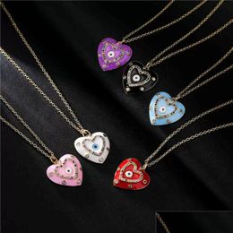 Pendentifs DHS Aogu Couleur Huile Goutte À Goutte Amour Pendentif Cuivre Zircon Chanceux Diable Oeil Collier Xu Drop Livraison Maison Jardin Arts Artisanat Homefavor Dhhbl