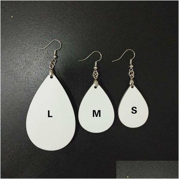 Colgantes Diferentes SZ Pendientes de gota de lágrima Sublimación Colgantes de oreja Pendiente en blanco de madera personalizado Joyería de bricolaje Z11 Entrega de gota Home Garde Dh8M4