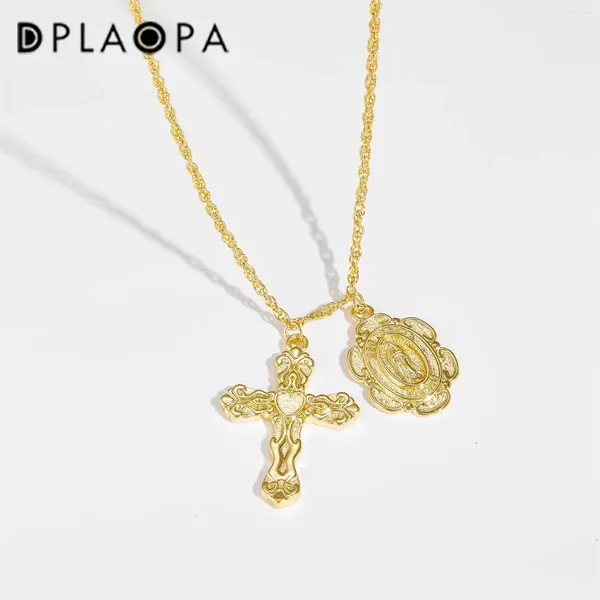 Pendants Dplaopa 925 Sterling Silver Gold Oval Crossant Pendentif Long Chain Collier 2024 Rock Punk Luxury Fine Jewelry Party Choker