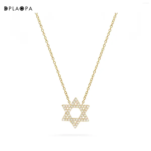 Pendants Dplaopa Femmes 925 Sterling Silver Gold plaqué hexagram étoile Pendant 2024 Collier Filant des bijoux de fête de mariage de mode