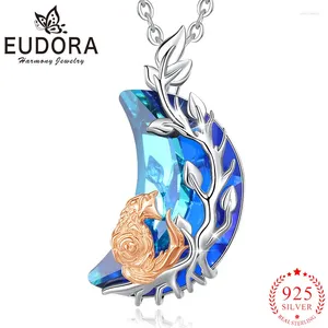 Pendentifs Eudora 925 argent Sterling bleu cristal lune renard collier arbre de vie pendentif mode hommes femmes bijoux cadeaux