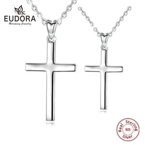 Hangers EUDORA 925 sterling zilveren massieve kruisketting kleine of grote kruishanger minimalistische kleine kettingen sierlijke sieraden CYD432