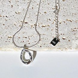 Hangers Mode 925 Sterling Zilver Eenvoudige Ring Cirkel Geometrische Punk Hanger Ketting Voor Vrouwen Meisje Sieraden Dropship Groothandel
