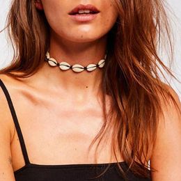 Colgantes de moda bohemia cadena de mujer collar de caparazón de caparazón inicial para mujeres hallazgo de joyería