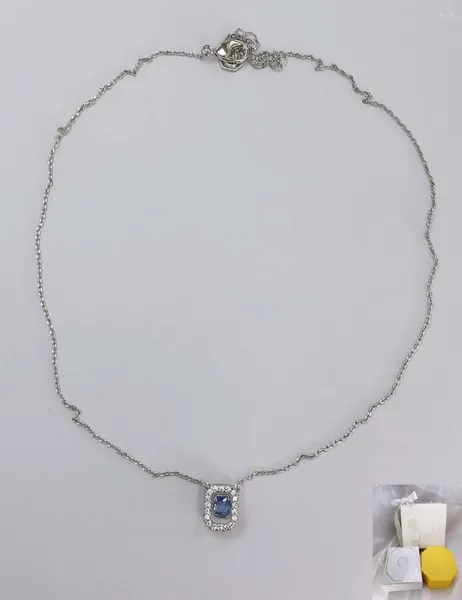Pendentifs bijoux fantaisie collier millenia carré ensemble diamant saphir saut cadeaux pour femmes livraison gratuite