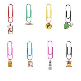 Pendants Fe Chicken Cartoon Clips Paper Book Markers Fund Book For Teacher Kids Kids Colorf Paperclips Nurse SILE Bookmarks Dispentier Book OT6WT