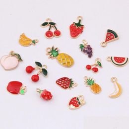 Hangers Fruit Emaille Hanger Stberry Appel Ananas Banaan Diy Colorf Mode-sieraden Accessoires Druppel Olie Levering Thuis Tuin Ar Dhlsu