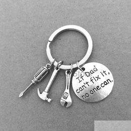 Pendantes regalos Padre You Day Love Daddy Key Chain Hammer Metal Destornillo de llave llave llave portátil Keychains Th0740 Drop del Dh5z0