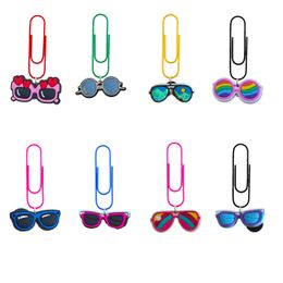 Pendants Lunettes Carton Clips Paper Soule Bookmarks Disenser Bookmark Memo Clip Funny Paperclips Colorf Pagination With Metal Book Ma Otdfu