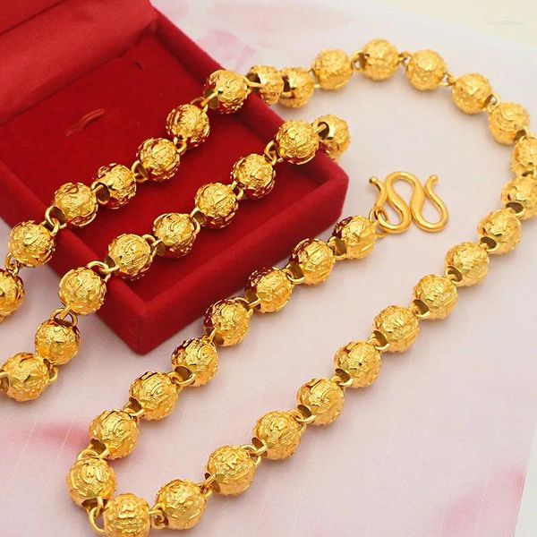 Pendentifs Plaqué Or 24k Collier W Boucle Perles Pendentif Pour Hommes De Fiançailles De Mariage Fine Bijoux Chaîne De Cou