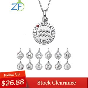 Colgantes GZ ZONGFA Original 925 Plata de Ley 12 Constelaciones Collar para Mujeres Gemas de Diamantes Naturales Colgante de Piedra de Nacimiento Joyería Fina