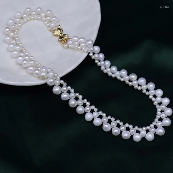 Pendentifs Collier de perles multicouches tissées à la main 3-4/5-6/6-7mm