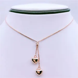 Hangers Hart Hanger Ketting Verguld 14K Rosé Goud Modieus Verstelbaar Romantisch Licht Luxe Verlovingssieraden Voor Vriendin Geschenken