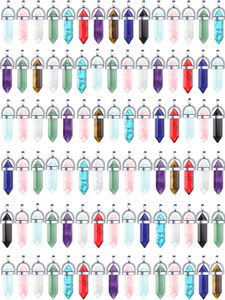 Hangers zeshoekige chakra kristal hanger diy edelsteen genezing puntige stenen kralen voor ketting oorbellen armband sieraden maken droomming amui2