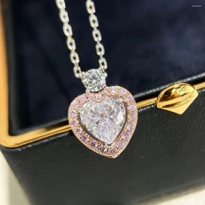 Pendentifs de haute qualité 2024, marque tendance, cadeaux d'anniversaire, bijoux de luxe, colliers en forme de cœur pour femmes, Zircon, mariage, argent pur 925