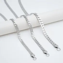 Hangers Hoyon Flat Chain Necklace 925 Zilverplated roestvrij staal voor mannen en vrouwen trui nek kraag sieraden geschenken