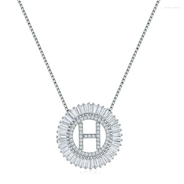Pendentifs HUAMI M J Y initiales pendentif colliers pour femmes hommes chaîne de charme Simple couleur argent famille bijoux cadeau Collier Femme