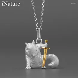 Pendants Inature Squirrel-Man 925 Serling Silver Lovely Animal Squirrel Pendant Collier Fine Bijoux pour les femmes Gift Birthday