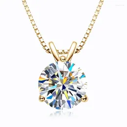 Pendentifs IOGOU 1-2 D couleur Moissanite pendentif collier solide 925 en argent Sterling diamant fiançailles bijoux accessoires