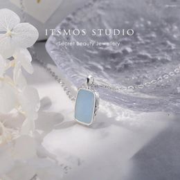 Pendentifs ITSMOS plaque carrée naturelle améthyste Rose Quartz pendentif collier aigue-marine pierre précieuse pour femmes bijoux faits à la main