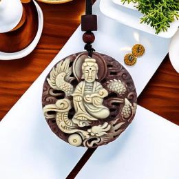 Pendants Jade Guanyin Pendent Amulet Designer Accessoires de luxe sculptés Bijoux Network Natural Stone Collier Talismans Gemles