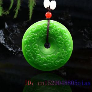 Pendentifs Jade pendentif amulette sculpté mode charme chinois jadéite collier cadeaux naturels Double face bijoux pierre précieuse vert