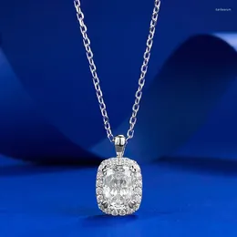 Hangers sieraden 2 kussen ketting dagelijkse luxe s925 zilveren gesimuleerde diamant hanger één stuk te koop aan de kleine markt