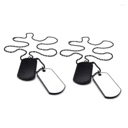 Hangers sieraden heren ketting 4 identifiers leger stijl hondentag hanger met 68 cm wit zwart