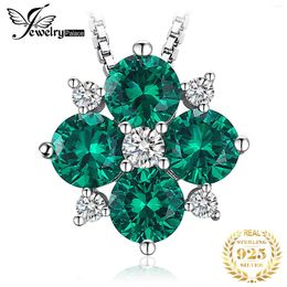 Colgantes JewelryPalace Lucky Clover 1.2ct Esmeralda simulada Collar de plata de ley 925 Colgante para mujer Joyería de moda sin cadena