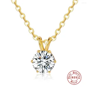 LaVixMia Italië 316 massief 925 sterling zilver 6,5 mm 2,9 Ct ronde geslepen hanger ketting dames meisje luxe CZ zirkoon sieraden cadeau