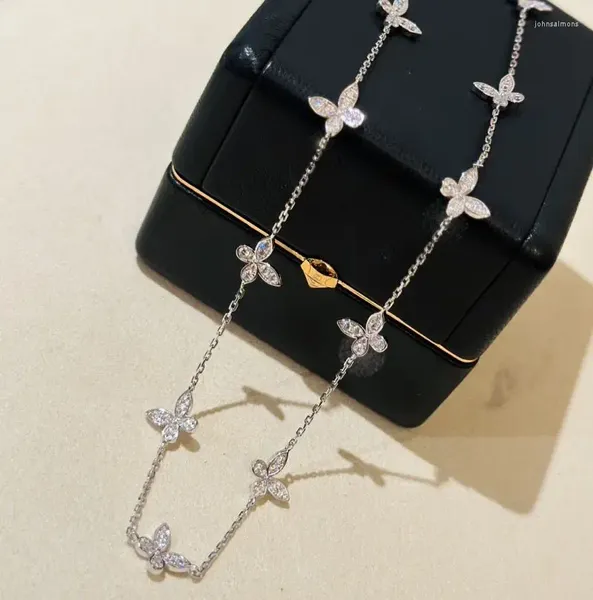 Colgantes London Jewelry Alta calidad 925 Plata Pequeña mariposa Collar completo para mujer Charm Regalo