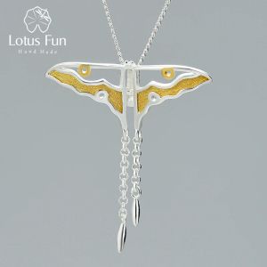 Pendentifs Lotus Fun réel 925 argent Sterling naturel créatif fait à la main bijoux fins creux papillon cerf-volant pendentif sans collier