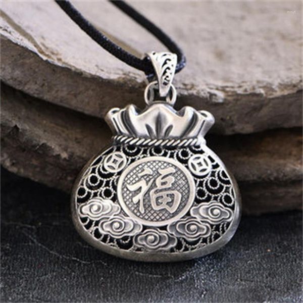 Pendentifs porte-bonheur Fu pour femmes, bijoux tendance, chaîne en argent 925, collier carpe Dragon phénix, creux de bon augure