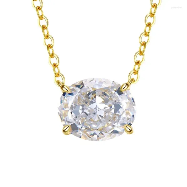 Pendentifs de luxe Surround Set 4 collier de collier de diamant blanc ovale pour la mode féminine simple et polyvalente