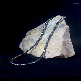Hangers magnetische hematiet gefacetteerde drum kralen natuursteen kralen ketting voor vrouwen en mannen sieraden handgemaakt hn024
