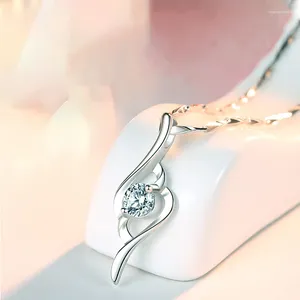 Pendentiel Collier Maluim pour femme avec certificats 999 Sterling Sliver plaqué 18 carats d'anniversaire en or blanc