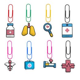 Hangers Medical 2 Cartoon Paper Clips Nurse Gift grappige bladwijzers Paperclips Colorf Pagination Book Markers voor leraar schattige gevormde PA OTN86