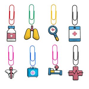 Pendants Medical 2 Cartoon Clips Clips infirmière cadeau Funny Bookmarks Paperclips Colorf Pagination Book Markers pour professeur mignon de forme PA OTN86